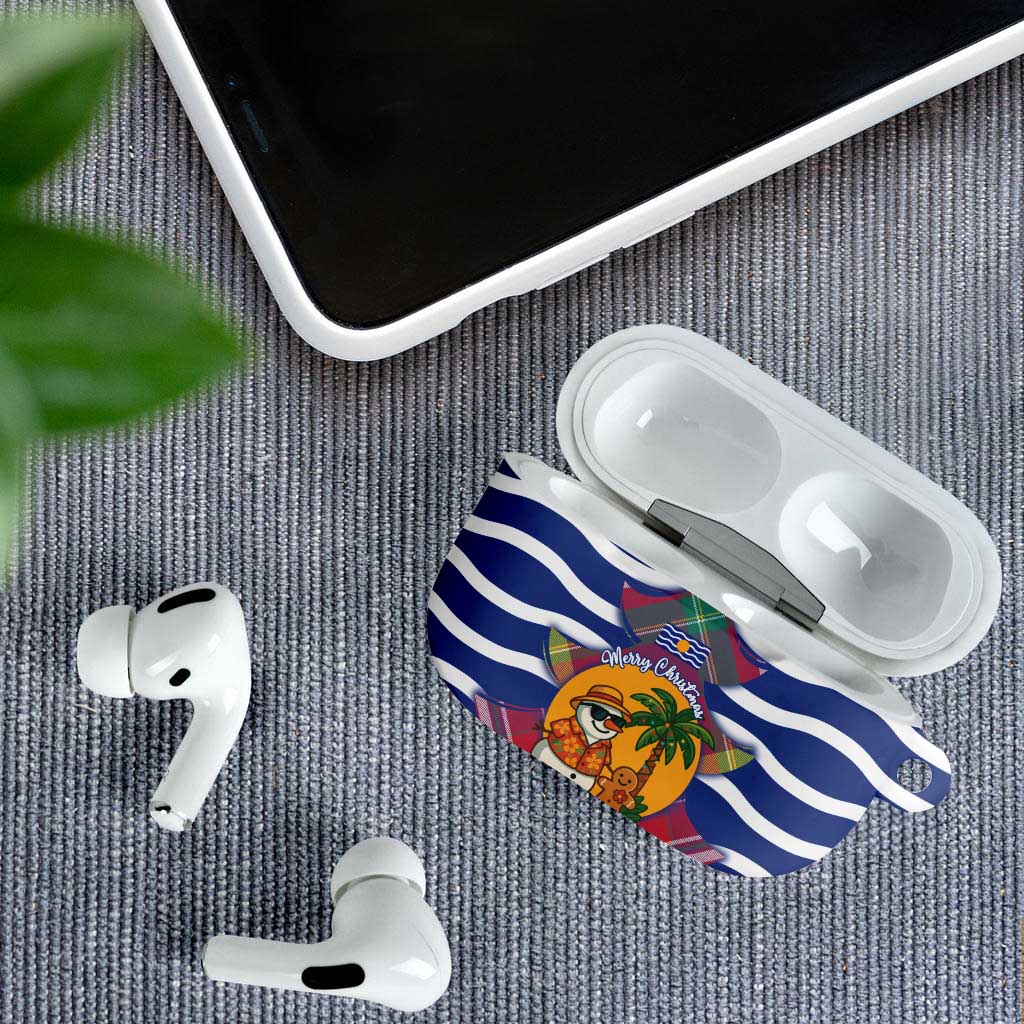 West Indies Christmas AirPods Case with Tropical Snowman Palm Tree Gingerbread and Plaid Design - Wonder Print Shop
