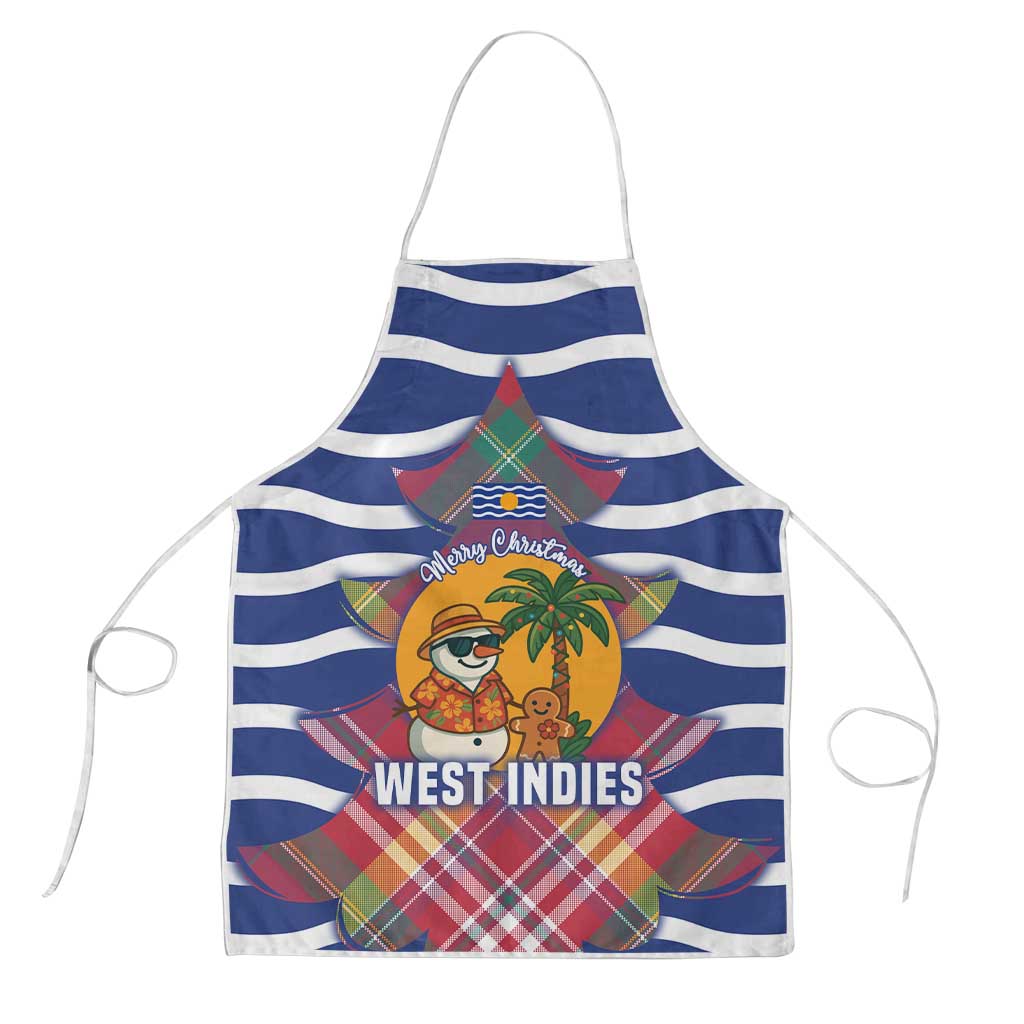 West Indies Christmas Apron with Tropical Snowman Palm Tree Gingerbread and Plaid Design - Wonder Print Shop
