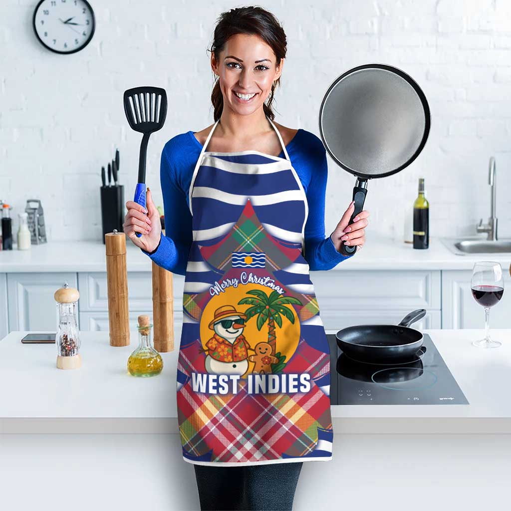 West Indies Christmas Apron with Tropical Snowman Palm Tree Gingerbread and Plaid Design - Wonder Print Shop