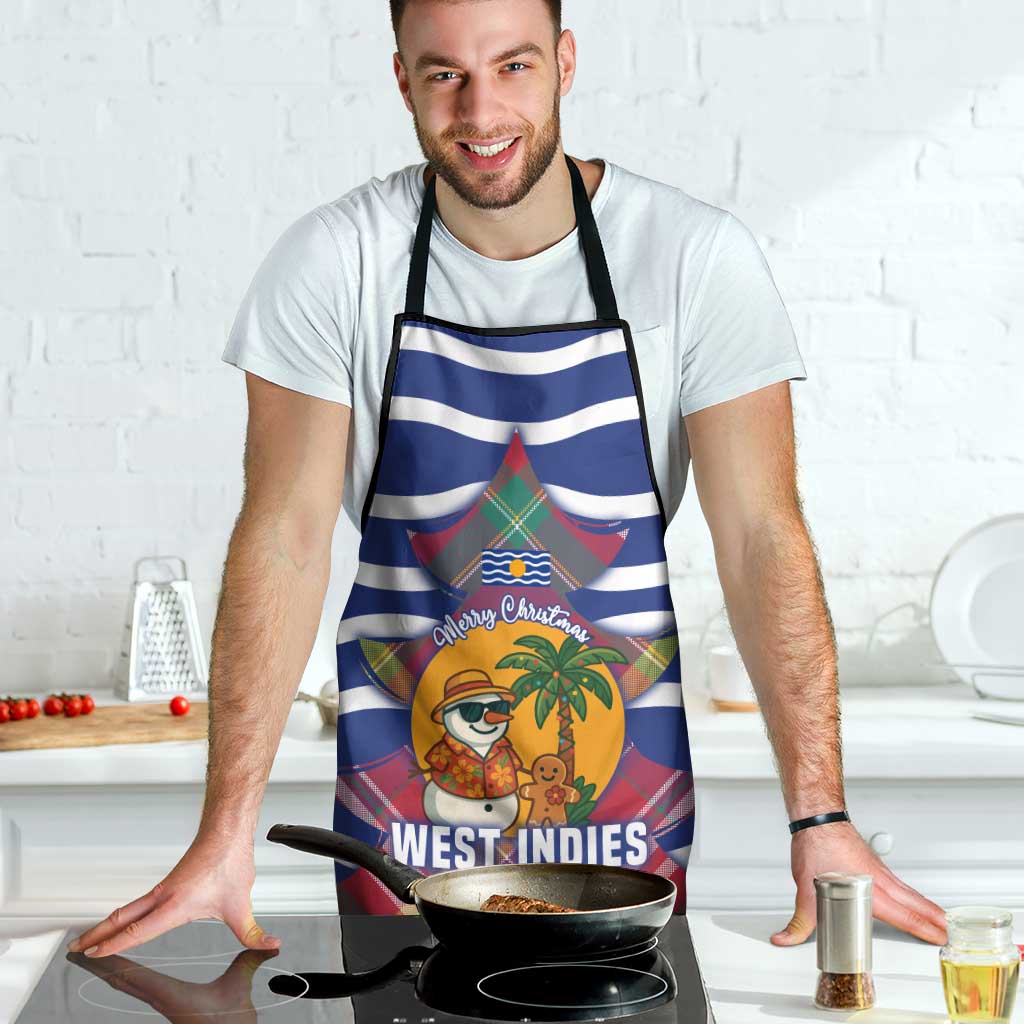 West Indies Christmas Apron with Tropical Snowman Palm Tree Gingerbread and Plaid Design - Wonder Print Shop