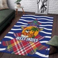 West Indies Christmas Area Rug with Tropical Snowman Palm Tree Gingerbread and Plaid Design - Wonder Print Shop