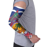 West Indies Christmas Arm Sleeves with Tropical Snowman Palm Tree Gingerbread and Plaid Design - Wonder Print Shop