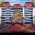 West Indies Christmas Back Car Seat Cover with Tropical Snowman Palm Tree Gingerbread and Plaid Design - Wonder Print Shop