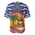 West Indies Christmas Baseball Jersey with Tropical Snowman Palm Tree Gingerbread and Plaid Design - Wonder Print Shop
