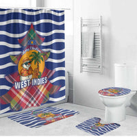 West Indies Christmas Bathroom Set with Tropical Snowman Palm Tree Gingerbread and Plaid Design - Wonder Print Shop