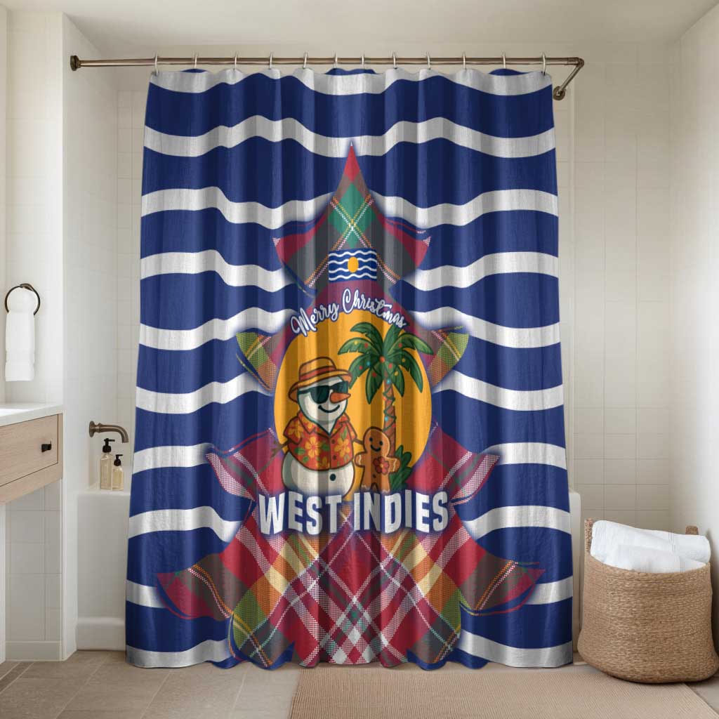West Indies Christmas Bathroom Set with Tropical Snowman Palm Tree Gingerbread and Plaid Design - Wonder Print Shop