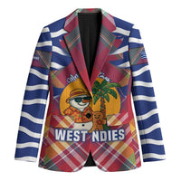 West Indies Christmas Blazer with Tropical Snowman Palm Tree Gingerbread and Plaid Design - Wonder Print Shop