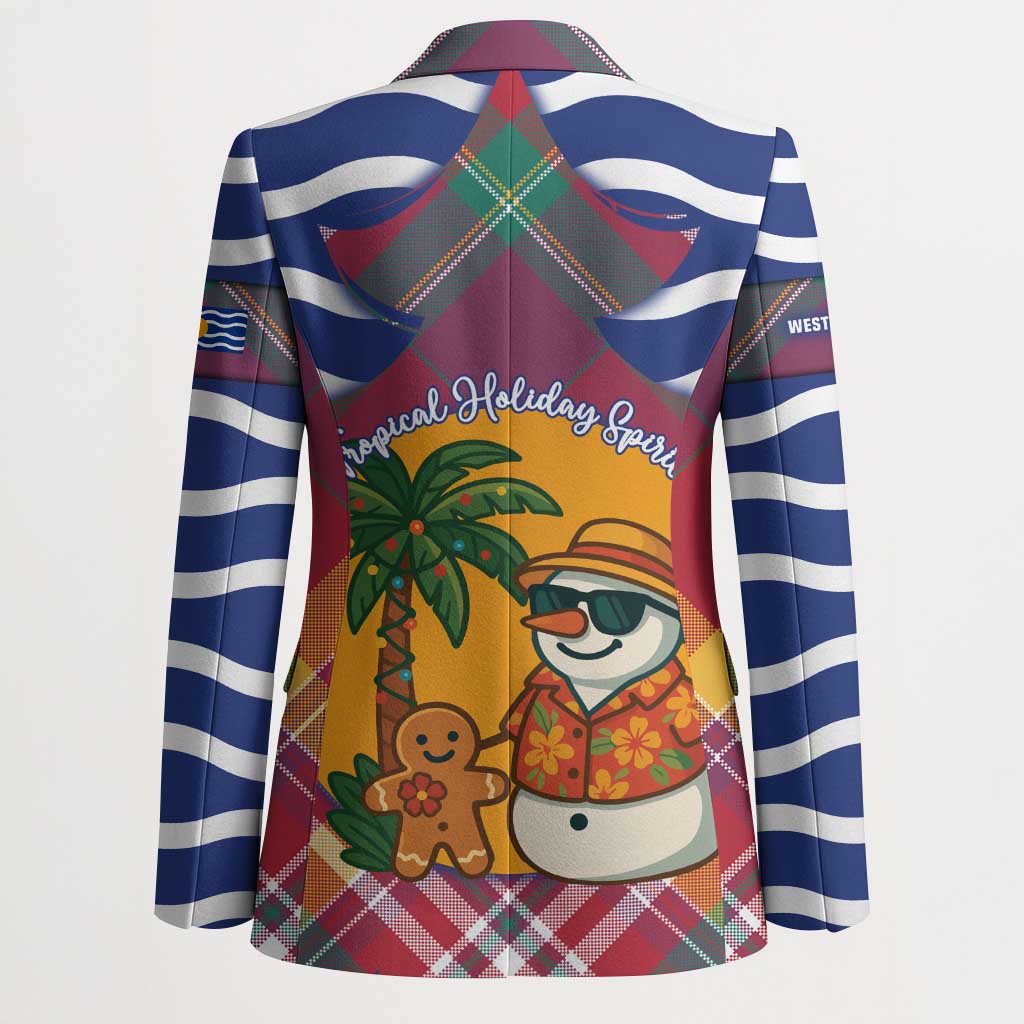 West Indies Christmas Blazer with Tropical Snowman Palm Tree Gingerbread and Plaid Design - Wonder Print Shop