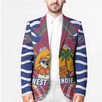 West Indies Christmas Blazer with Tropical Snowman Palm Tree Gingerbread and Plaid Design - Wonder Print Shop