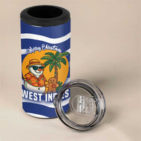 West Indies Christmas 4 in 1 Can Cooler Tumbler with Tropical Snowman Palm Tree Gingerbread and Plaid Design - Wonder Print Shop