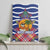 West Indies Christmas Canvas Wall Art with Tropical Snowman Palm Tree Gingerbread and Plaid Design - Wonder Print Shop