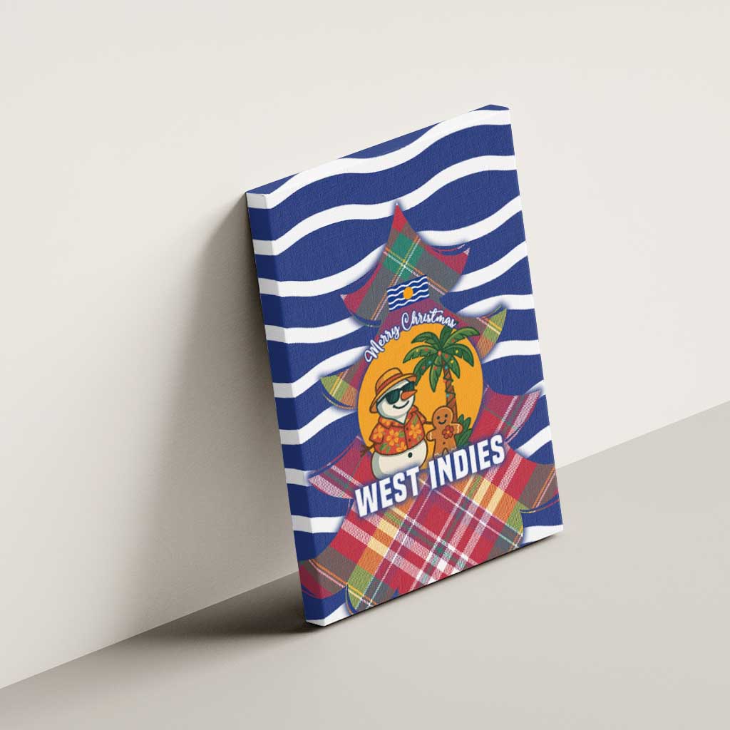 West Indies Christmas Canvas Wall Art with Tropical Snowman Palm Tree Gingerbread and Plaid Design - Wonder Print Shop