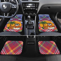 West Indies Christmas Car Mats with Tropical Snowman Palm Tree Gingerbread and Plaid Design - Wonder Print Shop