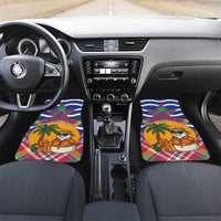 West Indies Christmas Car Mats with Tropical Snowman Palm Tree Gingerbread and Plaid Design - Wonder Print Shop