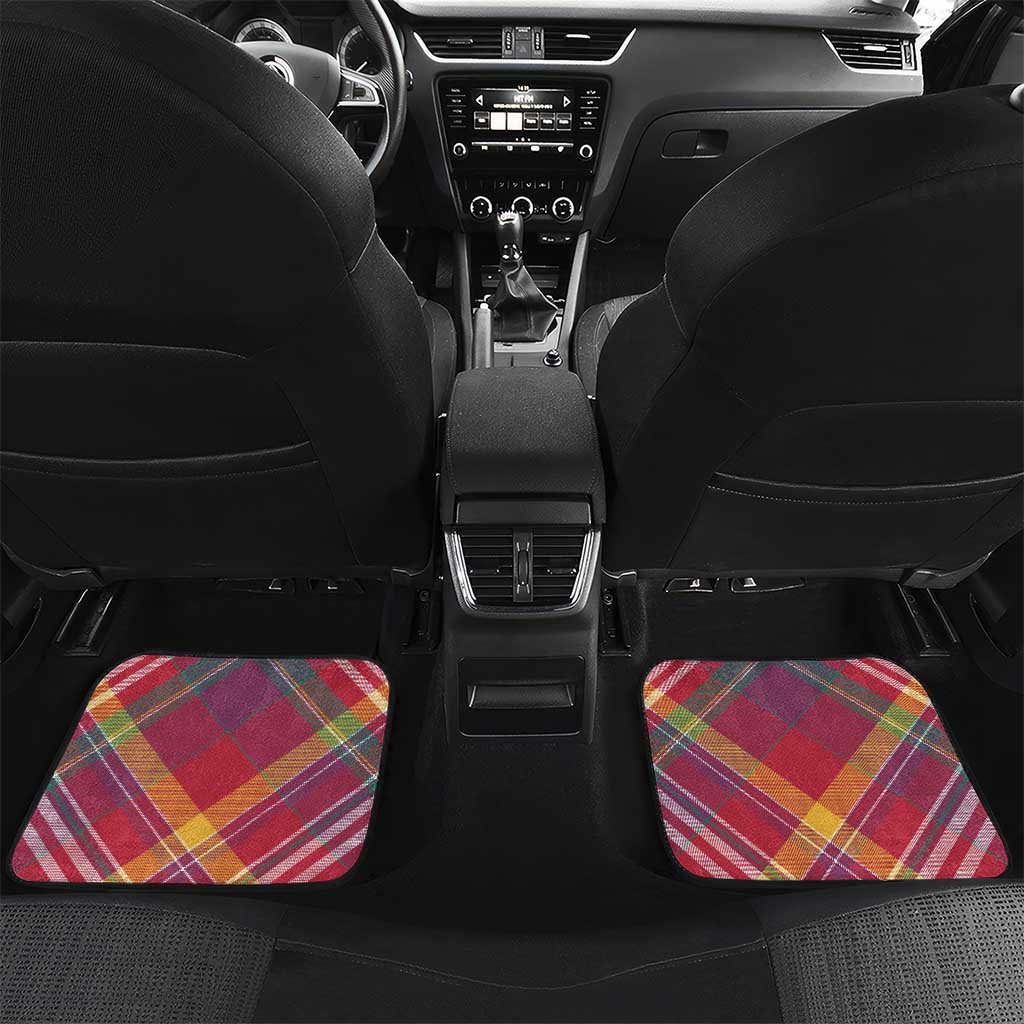 West Indies Christmas Car Mats with Tropical Snowman Palm Tree Gingerbread and Plaid Design - Wonder Print Shop