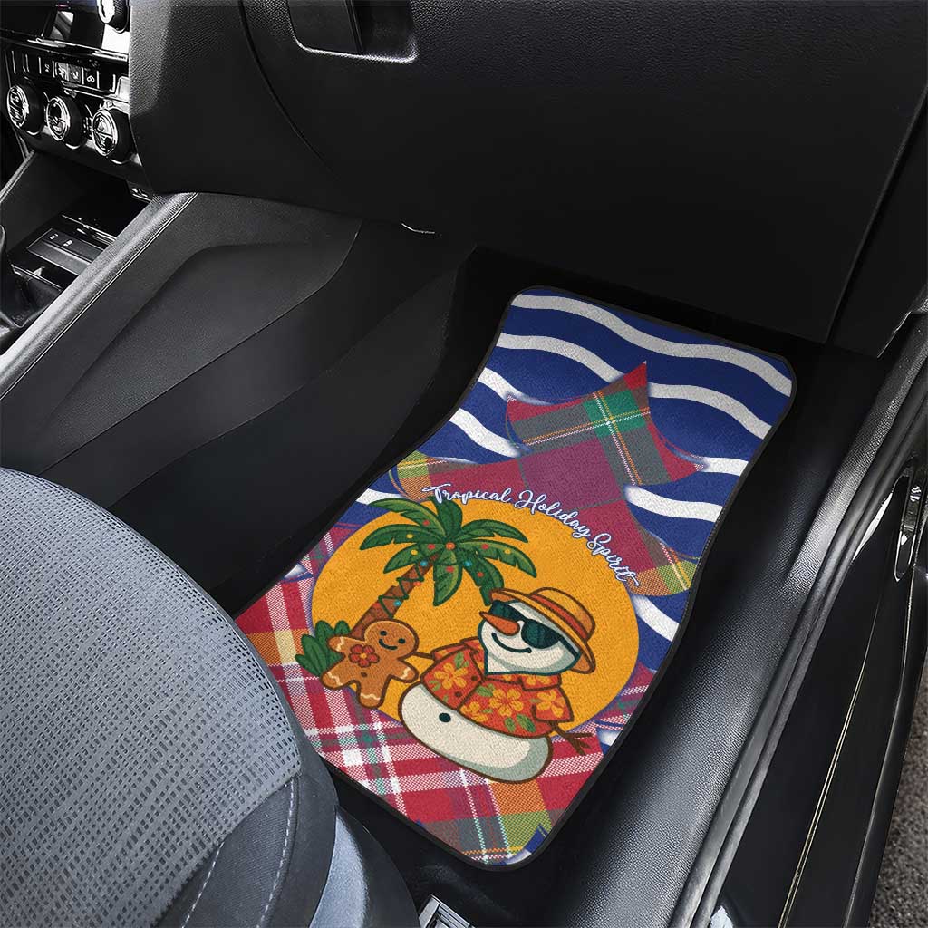 West Indies Christmas Car Mats with Tropical Snowman Palm Tree Gingerbread and Plaid Design - Wonder Print Shop