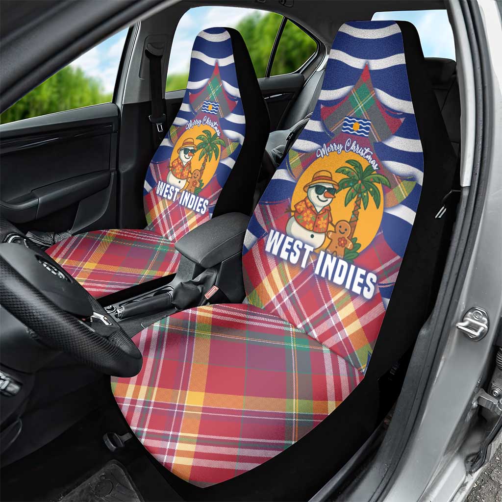 West Indies Christmas Car Seat Cover with Tropical Snowman Palm Tree Gingerbread and Plaid Design - Wonder Print Shop