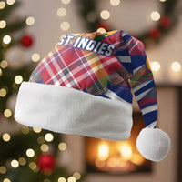 West Indies Christmas Santa Hat with Tropical Snowman Palm Tree Gingerbread and Plaid Design - Wonder Print Shop