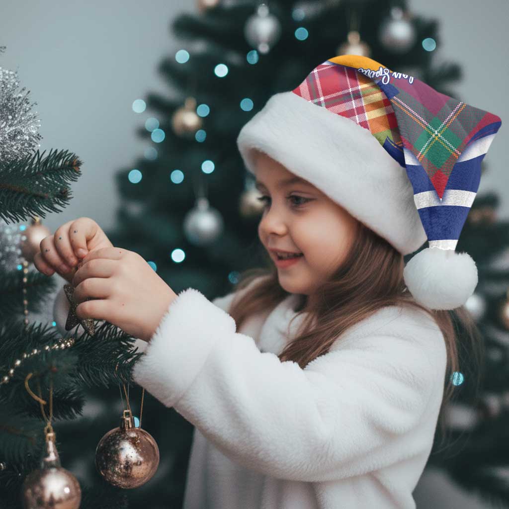 West Indies Christmas Santa Hat with Tropical Snowman Palm Tree Gingerbread and Plaid Design - Wonder Print Shop