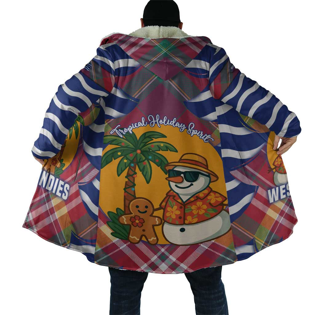 West Indies Christmas Cloak with Tropical Snowman Palm Tree Gingerbread and Plaid Design - Wonder Print Shop