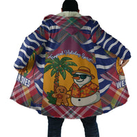 West Indies Christmas Cloak with Tropical Snowman Palm Tree Gingerbread and Plaid Design - Wonder Print Shop