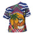 West Indies Christmas Cross Shoulder Shirt with Tropical Snowman Palm Tree Gingerbread and Plaid Design - Wonder Print Shop