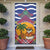 West Indies Christmas Door Cover with Tropical Snowman Palm Tree Gingerbread and Plaid Design - Wonder Print Shop