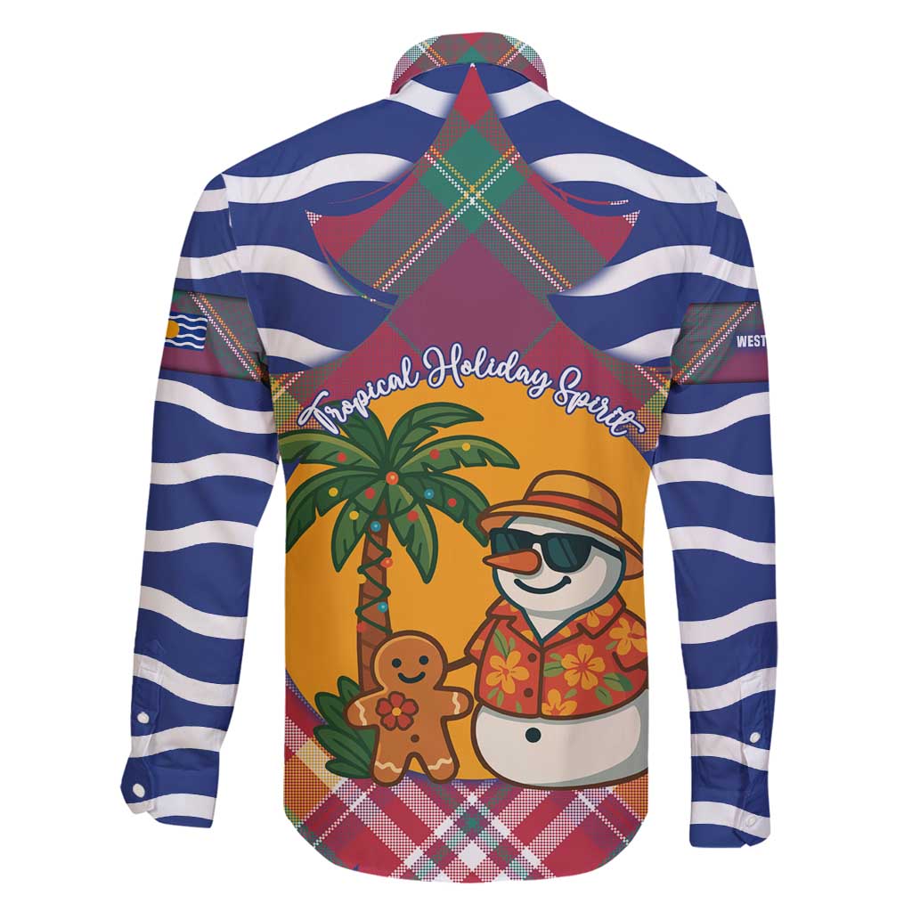 West Indies Christmas Family Matching Long Sleeve Bodycon Dress and Hawaiian Shirt with Tropical Snowman Palm Tree Gingerbread and Plaid Design - Wonder Print Shop