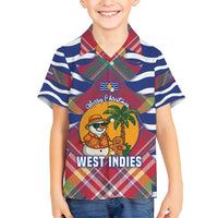 West Indies Christmas Family Matching Long Sleeve Bodycon Dress and Hawaiian Shirt with Tropical Snowman Palm Tree Gingerbread and Plaid Design - Wonder Print Shop