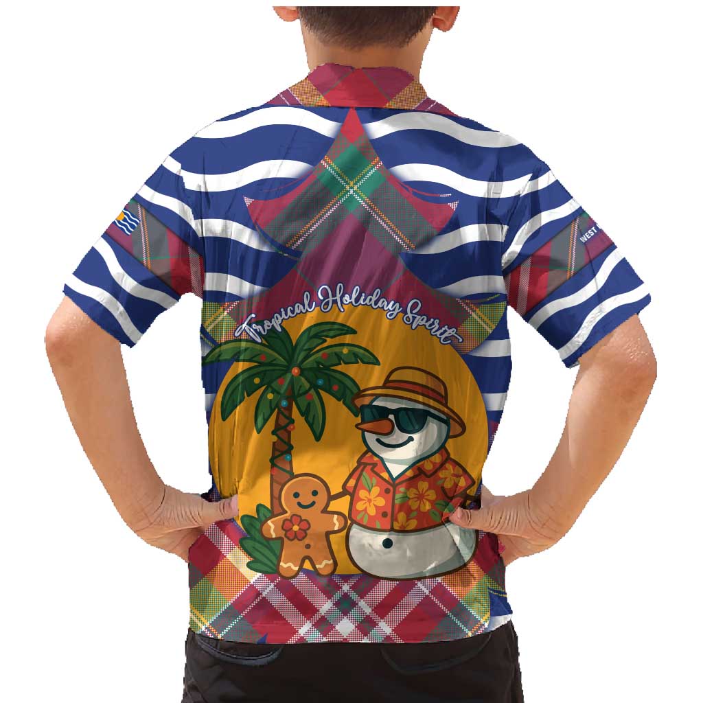 West Indies Christmas Family Matching Mermaid Dress and Hawaiian Shirt with Tropical Snowman Palm Tree Gingerbread and Plaid Design - Wonder Print Shop