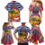 West Indies Christmas Family Matching Mermaid Dress and Hawaiian Shirt with Tropical Snowman Palm Tree Gingerbread and Plaid Design - Wonder Print Shop