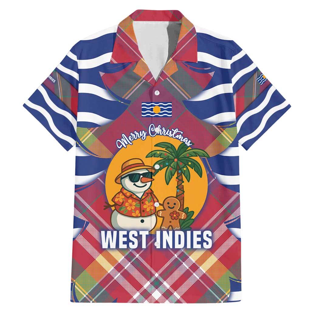 West Indies Christmas Family Matching Mermaid Dress and Hawaiian Shirt with Tropical Snowman Palm Tree Gingerbread and Plaid Design - Wonder Print Shop