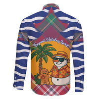 West Indies Christmas Family Matching Mermaid Dress and Hawaiian Shirt with Tropical Snowman Palm Tree Gingerbread and Plaid Design - Wonder Print Shop