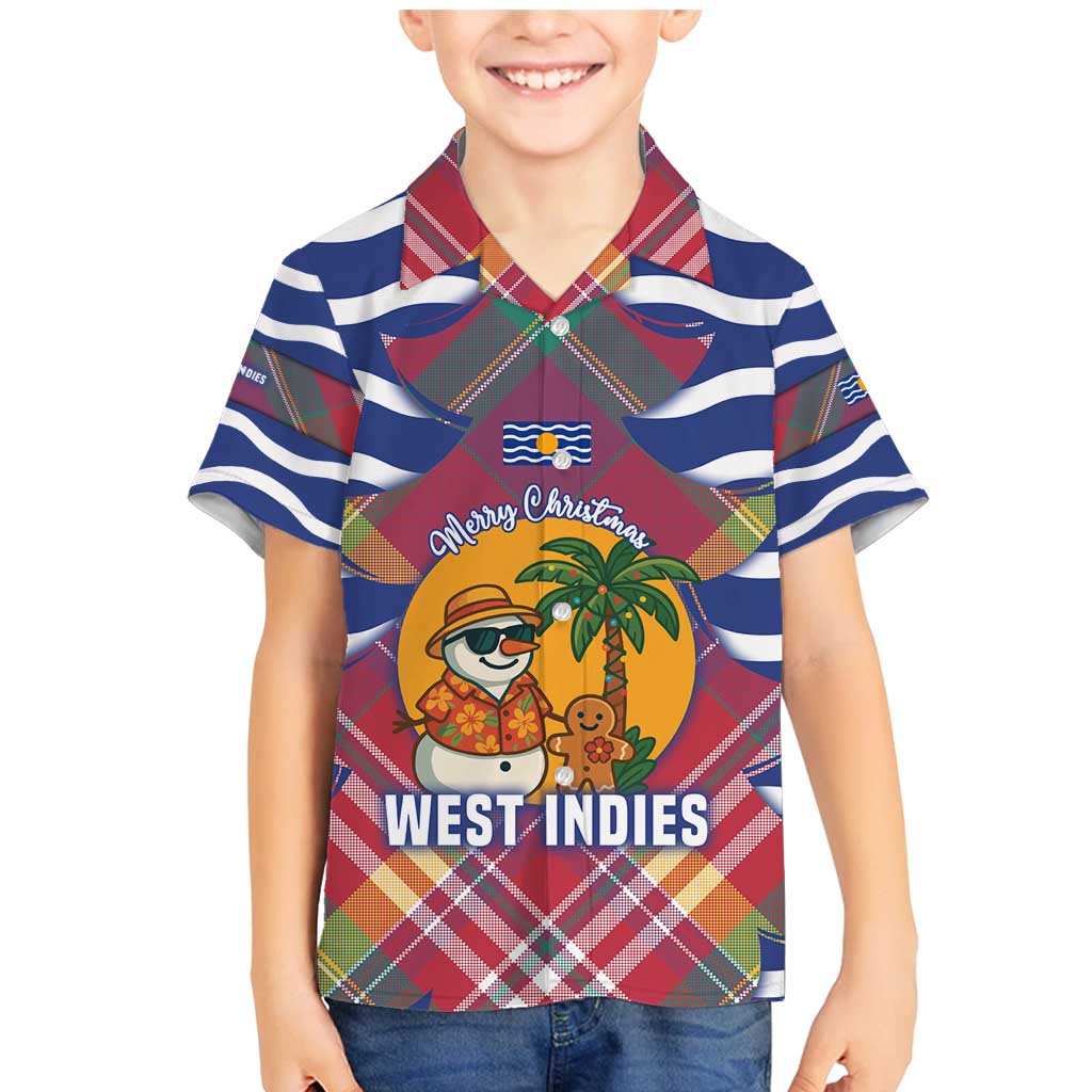 West Indies Christmas Family Matching Mermaid Dress and Hawaiian Shirt with Tropical Snowman Palm Tree Gingerbread and Plaid Design - Wonder Print Shop