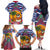 West Indies Christmas Family Matching Off The Shoulder Long Sleeve Dress and Hawaiian Shirt with Tropical Snowman Palm Tree Gingerbread and Plaid Design - Wonder Print Shop