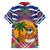 West Indies Christmas Family Matching Off The Shoulder Long Sleeve Dress and Hawaiian Shirt with Tropical Snowman Palm Tree Gingerbread and Plaid Design - Wonder Print Shop