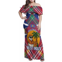 West Indies Christmas Family Matching Off Shoulder Maxi Dress and Hawaiian Shirt with Tropical Snowman Palm Tree Gingerbread and Plaid Design - Wonder Print Shop