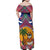 West Indies Christmas Family Matching Off Shoulder Maxi Dress and Hawaiian Shirt with Tropical Snowman Palm Tree Gingerbread and Plaid Design - Wonder Print Shop