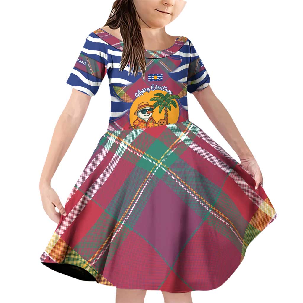 West Indies Christmas Family Matching Off Shoulder Short Dress and Hawaiian Shirt with Tropical Snowman Palm Tree Gingerbread and Plaid Design - Wonder Print Shop