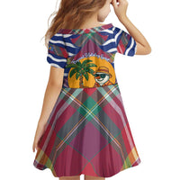 West Indies Christmas Family Matching Off Shoulder Short Dress and Hawaiian Shirt with Tropical Snowman Palm Tree Gingerbread and Plaid Design - Wonder Print Shop