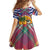 West Indies Christmas Family Matching Off Shoulder Short Dress and Hawaiian Shirt with Tropical Snowman Palm Tree Gingerbread and Plaid Design - Wonder Print Shop