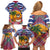 West Indies Christmas Family Matching Off Shoulder Short Dress and Hawaiian Shirt with Tropical Snowman Palm Tree Gingerbread and Plaid Design - Wonder Print Shop