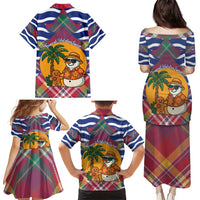 West Indies Christmas Family Matching Puletasi and Hawaiian Shirt with Tropical Snowman Palm Tree Gingerbread and Plaid Design - Wonder Print Shop