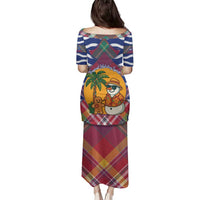 West Indies Christmas Family Matching Puletasi and Hawaiian Shirt with Tropical Snowman Palm Tree Gingerbread and Plaid Design - Wonder Print Shop