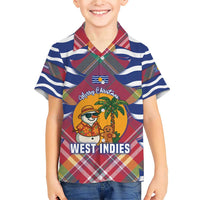 West Indies Christmas Family Matching Short Sleeve Bodycon Dress and Hawaiian Shirt with Tropical Snowman Palm Tree Gingerbread and Plaid Design - Wonder Print Shop