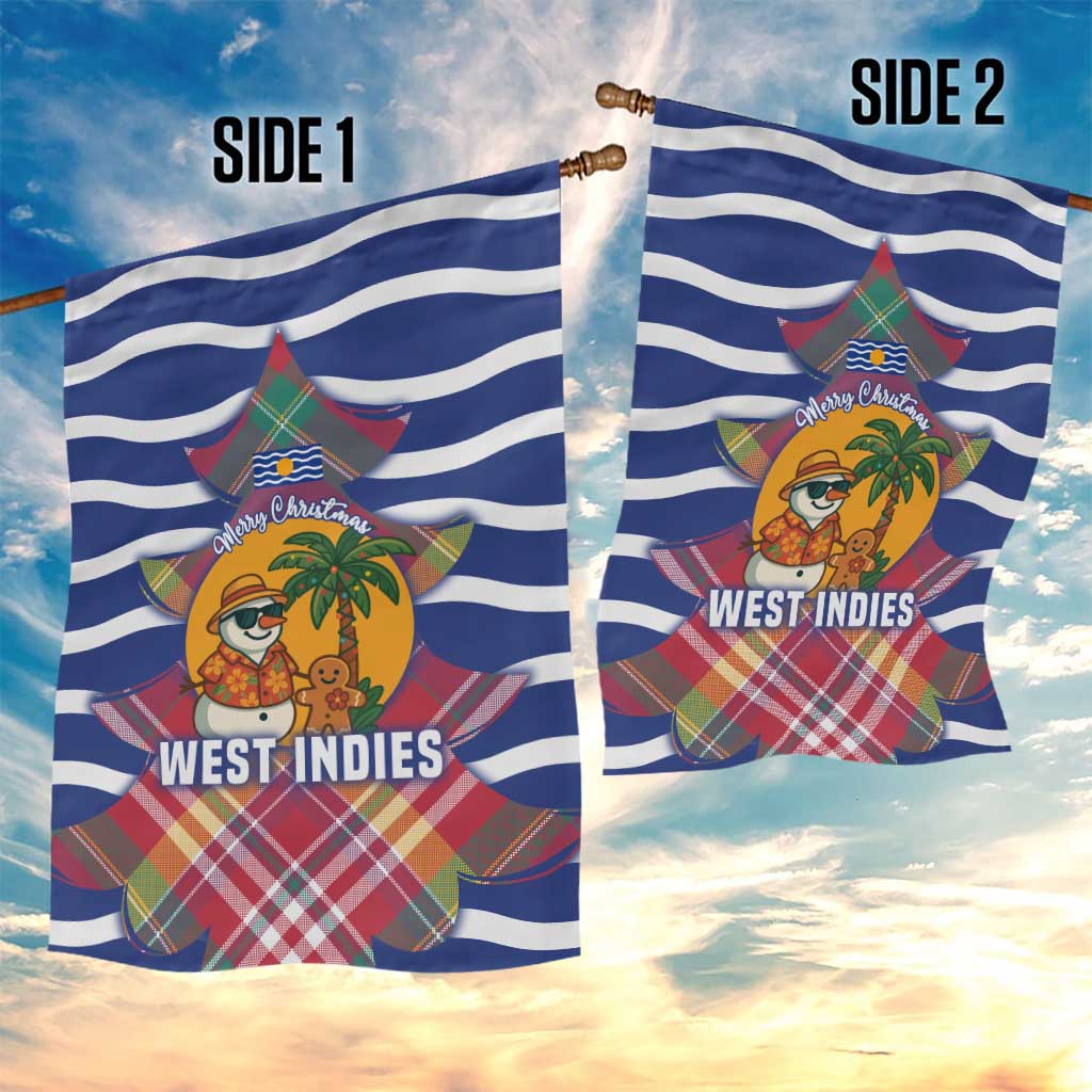 West Indies Christmas Garden Flag with Tropical Snowman Palm Tree Gingerbread and Plaid Design - Wonder Print Shop