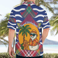 West Indies Christmas Hawaiian Shirt with Tropical Snowman Palm Tree Gingerbread and Plaid Design - Wonder Print Shop