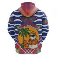 West Indies Christmas Hoodie with Tropical Snowman Palm Tree Gingerbread and Plaid Design - Wonder Print Shop