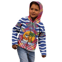 West Indies Christmas Kid Hoodie with Tropical Snowman Palm Tree Gingerbread and Plaid Design - Wonder Print Shop