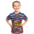 West Indies Christmas Kid T Shirt with Tropical Snowman Palm Tree Gingerbread and Plaid Design - Wonder Print Shop
